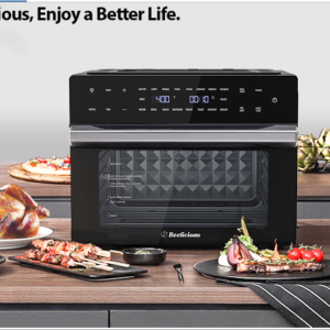 Beelicious 32QT Extra Large Air Fryer Oven Combo, 19-in-1 Convection Toaster Oven with Rotisserie & Dehydrator, 1800W Digital Countertop Oven (Fits 13” Pizza, Black)