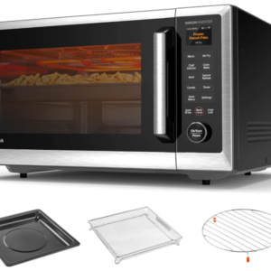 TOSHIBA OptiChef Air Fryer Combo Microwave Oven 1.3 Cu Ft with Inverter Technology, Smart Sensor & Alexa Control (1100W, Silver)