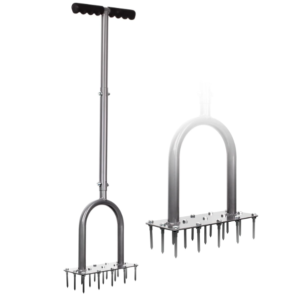 Walensee Lawn Aerator Tool with 15 Iron Spikes, Manual Soil Aerator for Grass, Heavy Duty Yard Dethatching & Lawn Care Tool